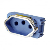 Módulo Tomada 10a   - Novara Azul Fosco Cromado